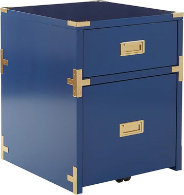 OSP Home Furnishings Wellington 2-Drawer File Cabinet, Lapis Blue