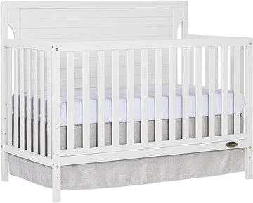 Cape Cod 5-in-1 Convertible Crib in White, Greenguard Gold Certified, 55x30x44.5 Inch (Pack of 1)