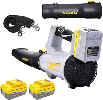 500 CFM Cordless Leaf Blower, 2 x 21V 4.0Ah Battery and Charger, Electric Leaf Blowers for Patio Cleaning, Lawn Care, Blowing Leaves and Snow