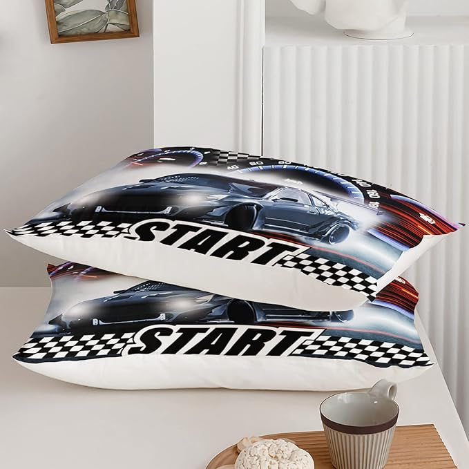 Axolotl Race Car Comforter Set Twin Size,Extreme Sports Bedding Set for Boys Teens Kids Girls Room Decor,Cool Speed Luxury Car Quilt Bed Set with 1 Comforter 2 Pillowcases Car Racing Gifts