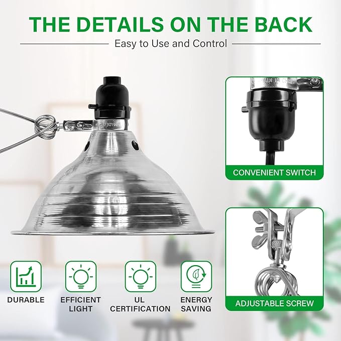 Simple Deluxe Clamp Lamp Light 150 Watt with 8.5 Inch Aluminum Reflector (no Bulb Included), 6 Feet Cord, 4 Pack, Black