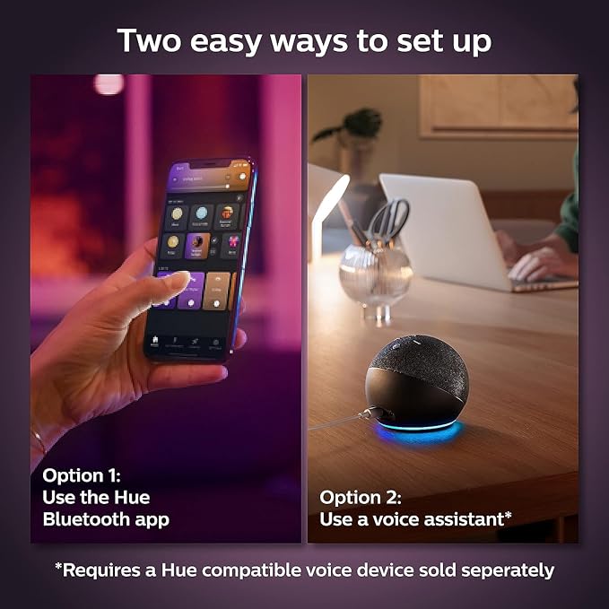 Philips Hue Smart 75W A19 LED Bulb - White and Color Ambiance Color-Changing Light - 1 Pack - 1100LM - E26 - Indoor - Control with Hue App - Works with Alexa, Google Assistant and Apple Homekit
