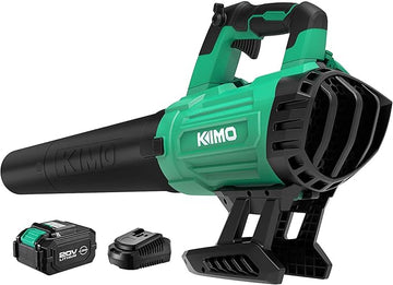 KIMO Cordless Leaf Blower - 400CFM Battery-Powered Blower for Blowing Wet Leaves, Snow Debris and Dust, 20V Electric Leaf Blower with Battery ＆ Charger for Lawn Care Garden Yard Work Around The House