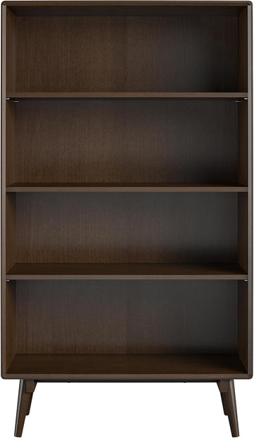 Novogratz Brittany 4 Shelf Bookcase, Walnut
