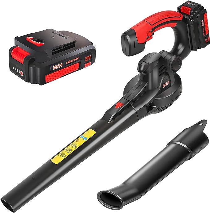 MZK Cordless Leaf Blower,20V Battery Powered Leaf Blower for Lawn Care, Electric Lightweight Mini Leaf Blower(Battery & Charger Included)