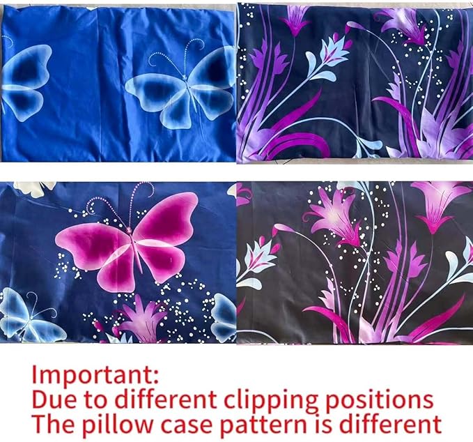 SDY 3PCS Butterfly Comforter Set Full, Butterflies Floral Comforter Set, Purple Comforter Full Size, Girls Bedroom Princess Bedding Set for Kids, Toddler, Children, Teenage, Baby, Women…