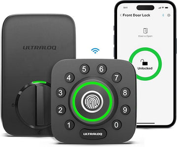 ULTRALOQ U-Bolt Pro WiFi Smart Lock with Door Sensor, 8-in-1 Keyless Entry Door Lock with Fingerprint ID, App Remote Control, Built-in WiFi Keypad Deadbolt, Auto Unlock, IP65 Waterproof, Easy Install
