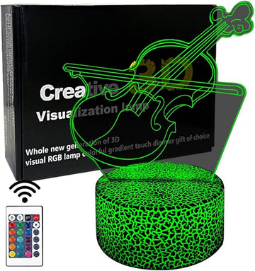 3D Violin Night Light Illusion Lamp,16 Colors Changing with Remote Control,Home Room Decor for Adult, Music Lover, Family, Friends