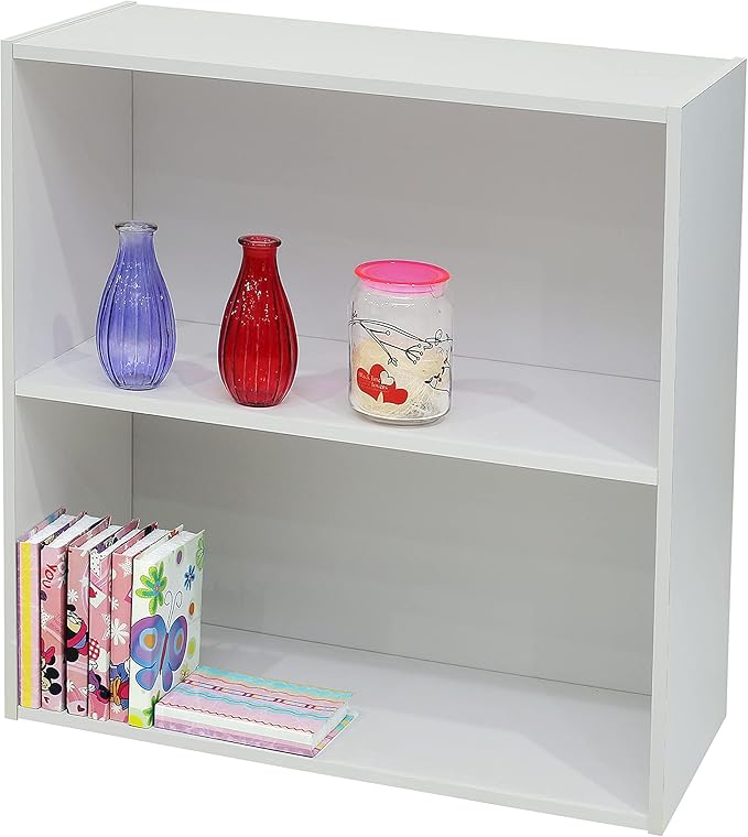 KB Designs Bookcase and Storage Organizer Bundle (2 and 4 Cube) - White