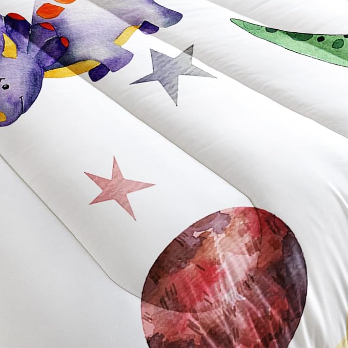 CVHOUSE Dinosaur Bedding Set,Dinosaur Comforter,Dinosaur Comforter Set King,Microfiber Quilt Set with 1 Comforter and 2 Pillow Cases- 3 Piece