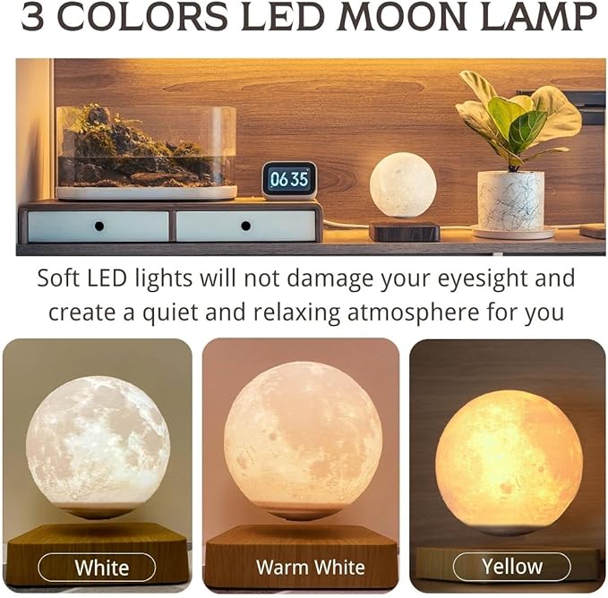 Levitating Moon Lamp, Floating Moon Lamp Magnetic Levitation Moon Light Gifts for girls, boys, Children and teenagers