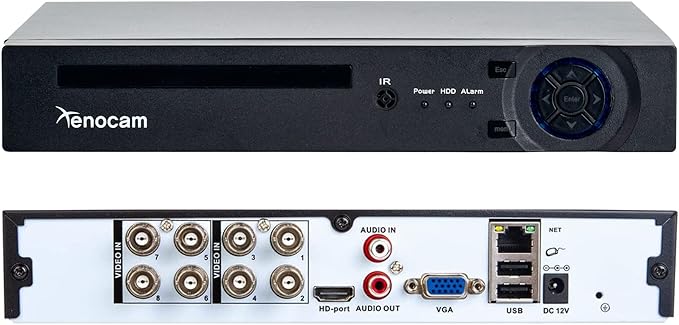 8CH 1080N Hybrid 5-in-1 AHD DVR (1080P NVR+1080N AHD+960H Analog+TVI+CVI) Standalone DVR CCTV Surveillance Security System Video Recorder Motion Detection HDD & Cameras not Included