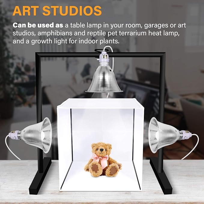 Simple Deluxe Clamp Lamp Light with 5.5 Inch Aluminum Reflector up to 60 Watt E26 Socket (no Bulb Included) 6 Feet 18/2 SPT-2 Cord, Silver and White,2 Pack