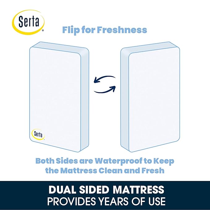 Delta Children Abby Convertible Crib 'N' Changer, Dark Chocolate + Serta Perfect Slumber Dual Sided Recycled Fiber Core Crib and Toddler Mattress (Bundle)