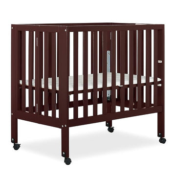 Jett Non-Full Size Folding Convertible Crib, Lightweight Portable Crib, Three Adjustable Mattress Height Settings, Easy to Fold Travel Crib, 1.5” Mattress Pad Included