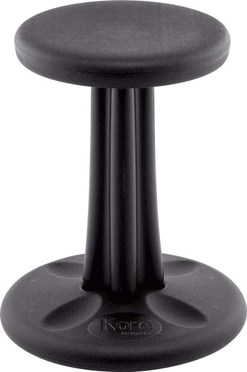 Kore Kids Junior Wobble Chair - Flexible Seating Stool for Classroom, Elementary School, ADD/ADHD - Made in The USA - Junior- Age 8-9, Grade 3-4, Black (16in)