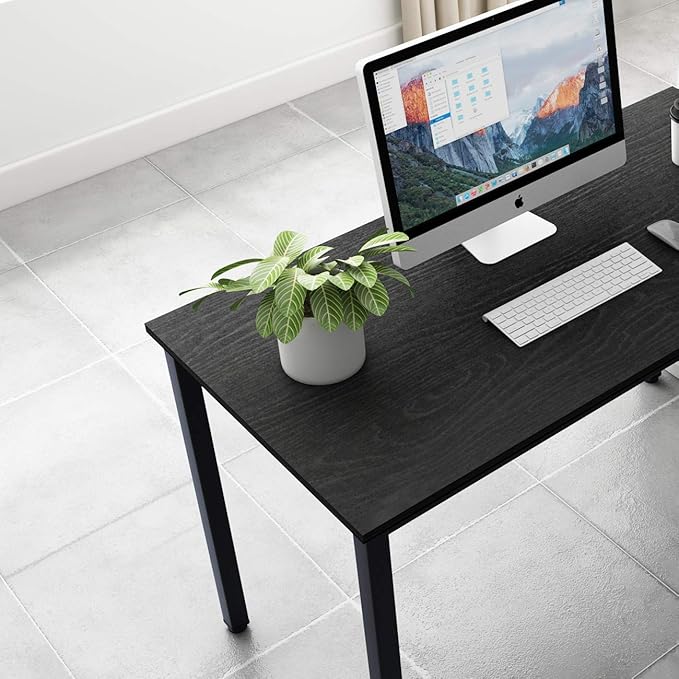 SogesGame Computer Desk, 47.2 inches Small Office Desk Computer Table Study Writing Desk Workstation for Home Office, Black Dining Table