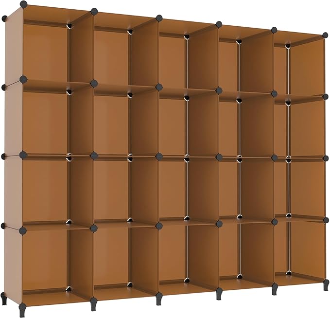 HOMIDEC 20-Cube Storage Organizer, Closet Organizer Storage Shelf Bookcase Bookshelf with Metal Hammer, Storage Cubes Organizer Cabinet for Kids, Closet, Bedroom, Bathroom