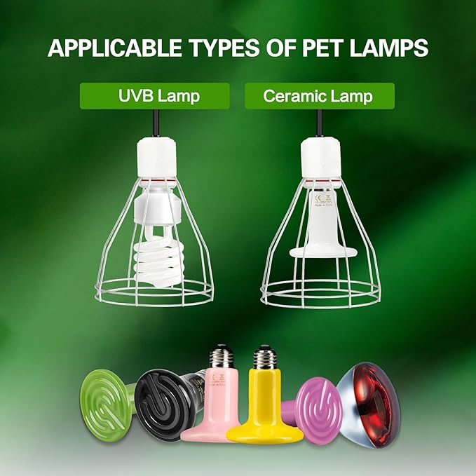 Simple Deluxe E26 Clamp Lamp Light with Steel Cage Wire Grillup, Suit for 250W Lamp (No Bulb Included) with 6 ft Cord, 1 Pack