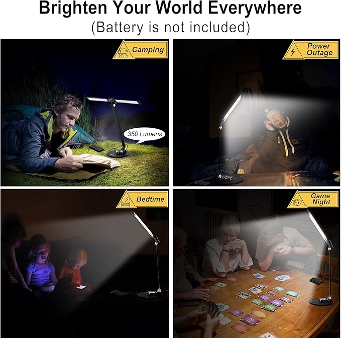 NUNET LED Desk Lamps for Home Office,Piano Lamp for Upright Piano,Rotatable Aluminum Desk Lamps with USB Charging Port,Eye-Caring Reading Light/3 Lighting Modes/Brightness Adjustable Lamp,Black