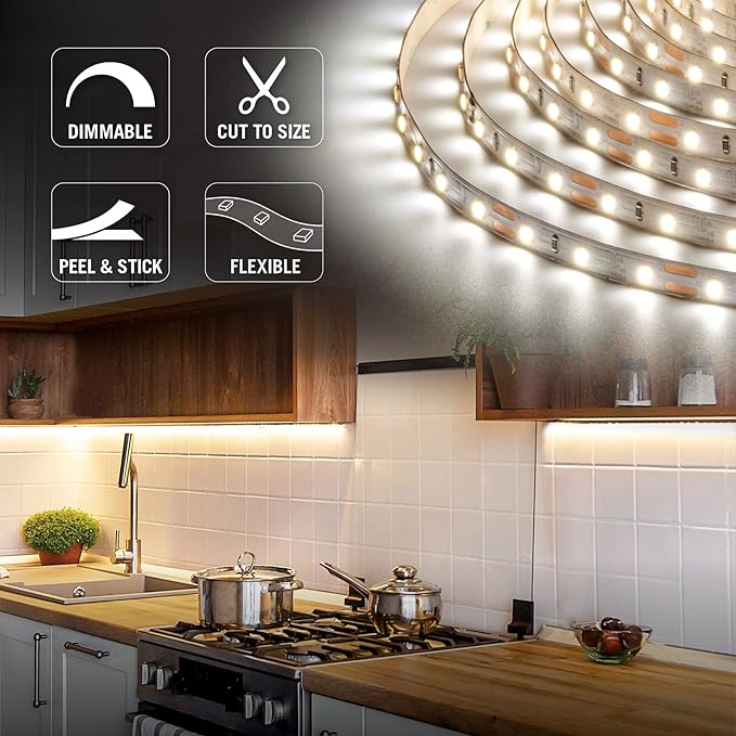 Armacost Lighting 132210 8.2 ft. LED Tape Light Soft White (2700K) RibbonFlex Pro Series 60, Dimmable, 250 Lumens per ft., 12-Volt