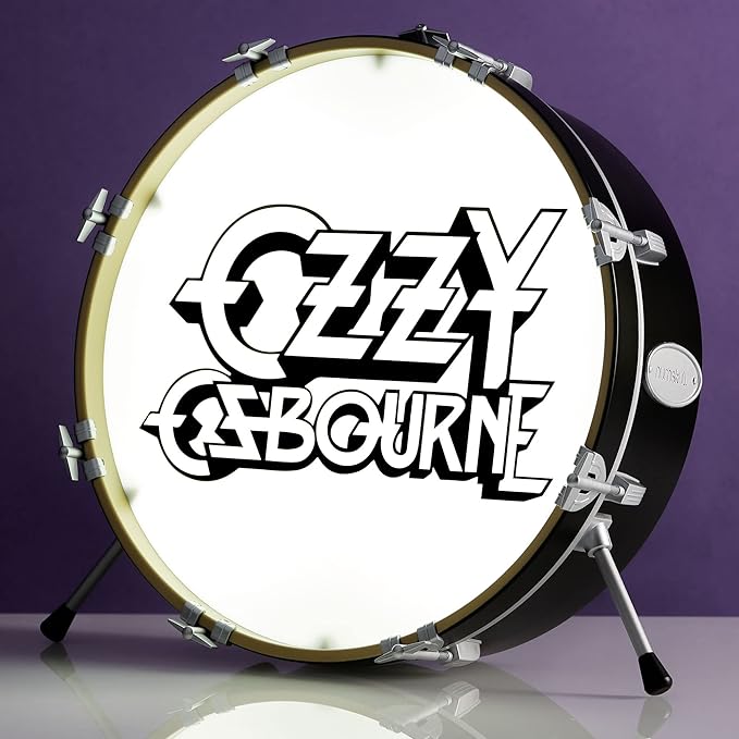 NUMSKULL Ozzy Osbourne Logo 3D Drum Lamp - Desk Lamp for Bedroom, Office, Home, Study, Work - Official Ozzy Osbourne Merchandise