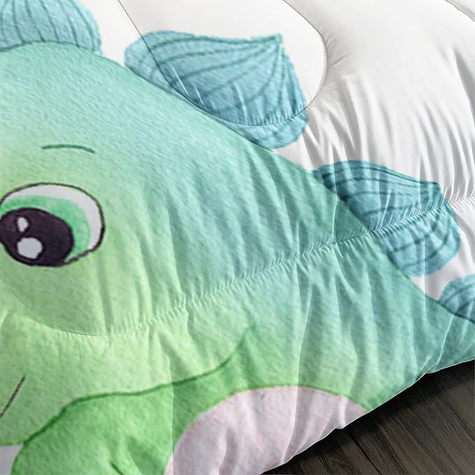 CVHOUSE Dinosaur Bedding Set,Dinosaur Comforter,Dinosaur Comforter Set King,Microfiber Quilt Set with 1 Comforter and 2 Pillow Cases- 3 Piece