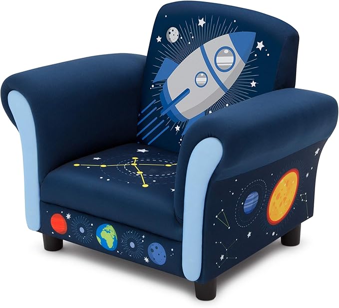 Delta Children Space Adventures Kids Upholstered Chair, Blue