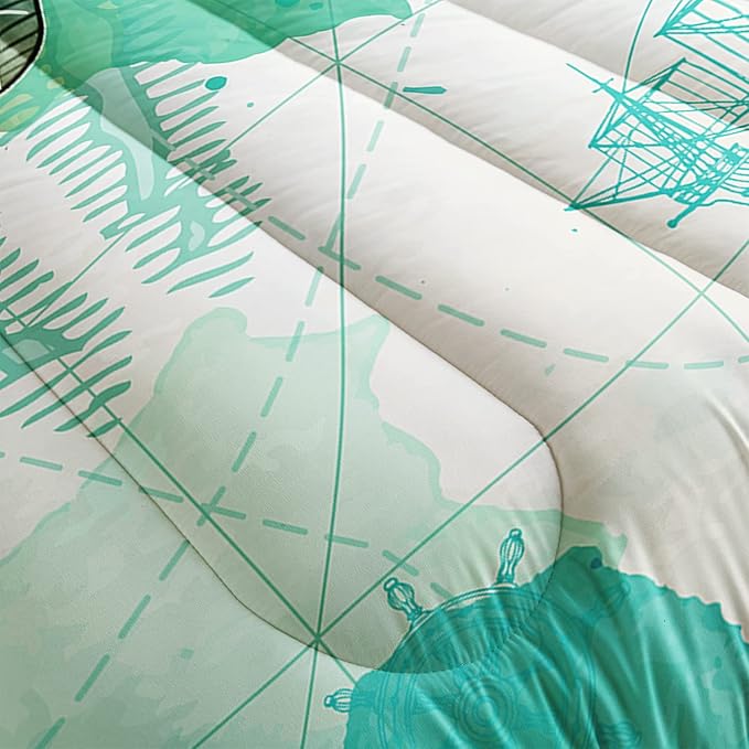CVHOUSE Sea Turtle Bedding Set,Sea Turtle Comforter Twin,Ocean Bohemia Comforter Set for Boys Kids Girls,Ocean Quilt Set with 1 Comforter and 2 Pillow Cases