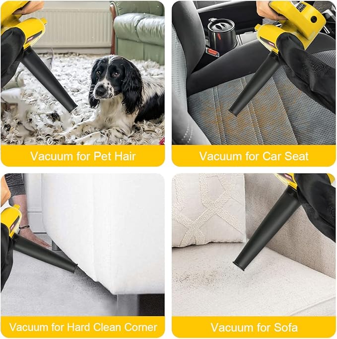 Corded Electric Leaf Blower,2 in 1 Small Handheld Lightweight Sweeper/Vacuum,110V 400W Portbale Blower for Leaf/Snow/Dust Blowing (Yellow)