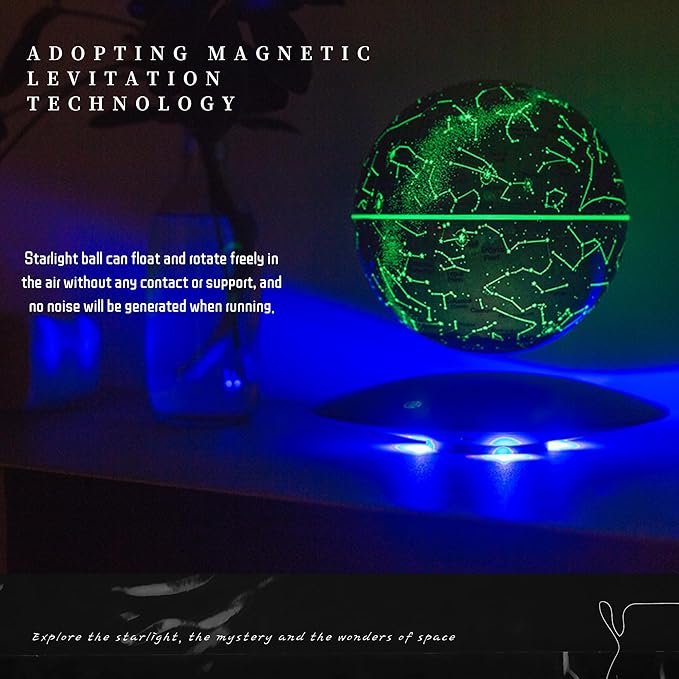 Levitating Constellation Ball, Levitating Star Night Light Globe, Creative LED Starlight Ball Gifts for Birthday Kids Women Girls Boy Best Friend