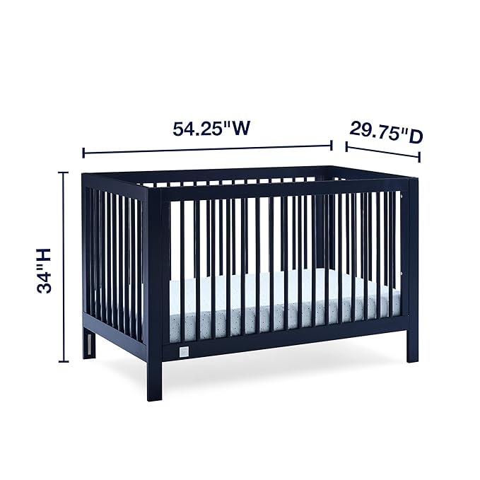 Delta Children babyGap Charlie 6-in-1 Convertible Crib + Brannan Bear Bookcase with Bins + Brannan Bear Wall Shelf with 4 Hooks, Navy (Bundle)