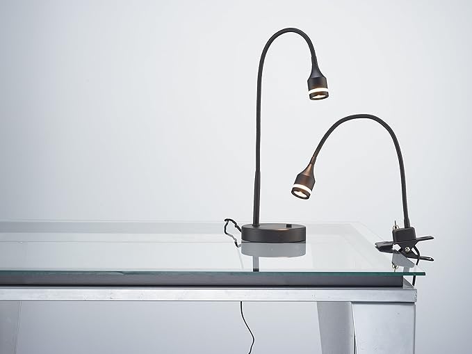 Adesso 3218-01 Prospect 11"-18" LED Desk Lamp, Black, Smart Outlet Compatible