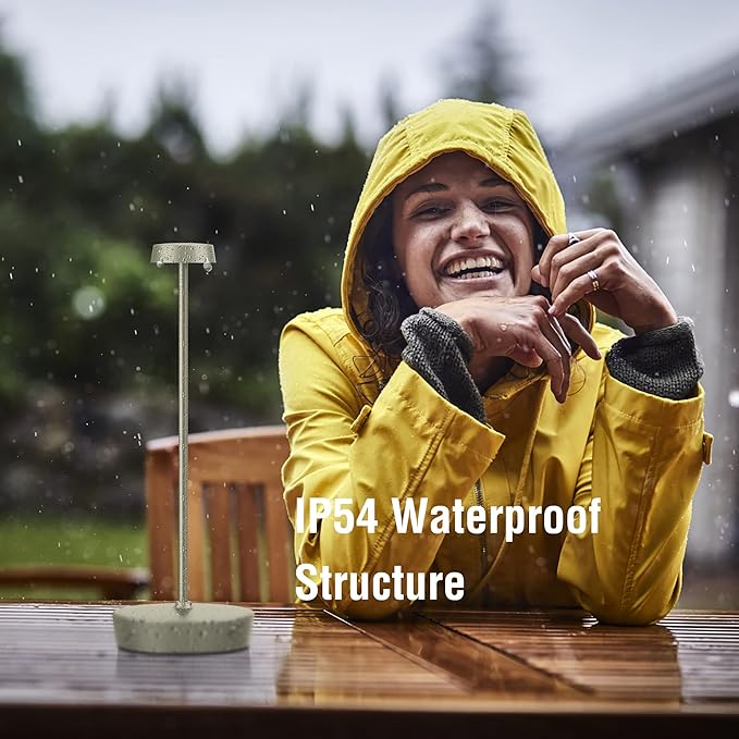 Rechargeable Table Lamp Cordless Battery Operated LED Light 5000mAh 3-level Brightness Portable Desk Lamps Touch Control Indoor Outdoor Use for Patio Home Restaurant