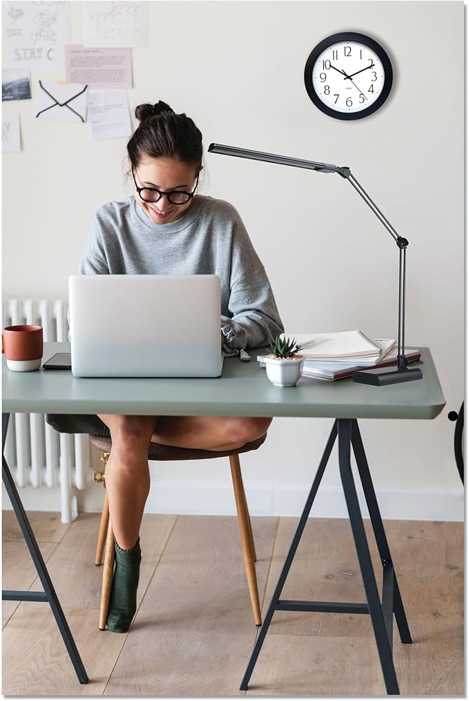Alera ALELED908B 3.25 in. W x 6 in. D x 21.5 in. H Adjustable LED Desk Lamp - Black