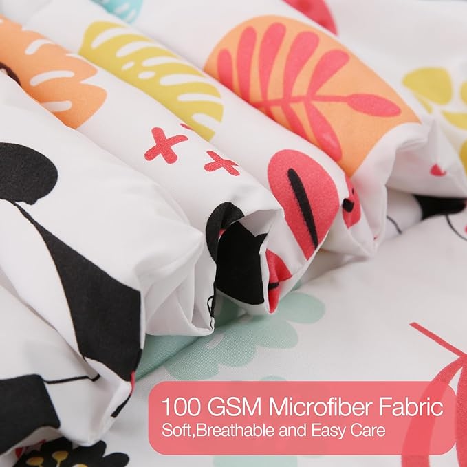 JSD Panda Flower Kids Comforter Set, 3 Pieces Full Microfiber Comforter with Pillow Shams, Soft Comfortable Machine Washable