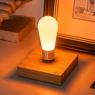 HCNT Floating Light Bulb, Magnetic Levitating LED Desk Lamp Table lamp Night Light, 360 Degree Automatic Rotating Light, Unique Gifts for Christmas Office Decor