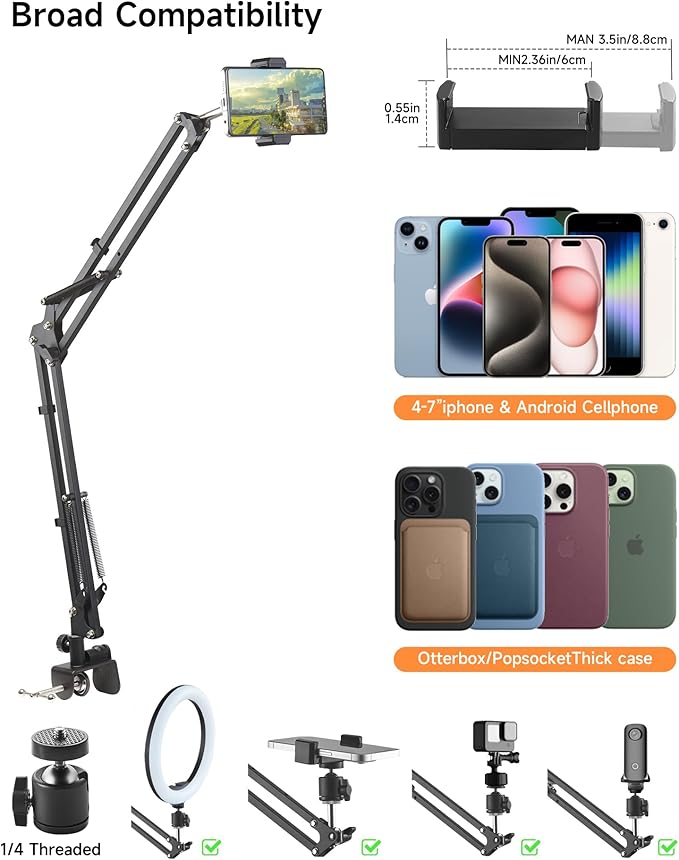 Zoom Lighting for Computer Video Conference, 10 Inch Ring Light with Stand for Video Recording, Working, Learning, Zoom Call, Webcam Laptop Light with Phone Holder for Podcast Live Streaming