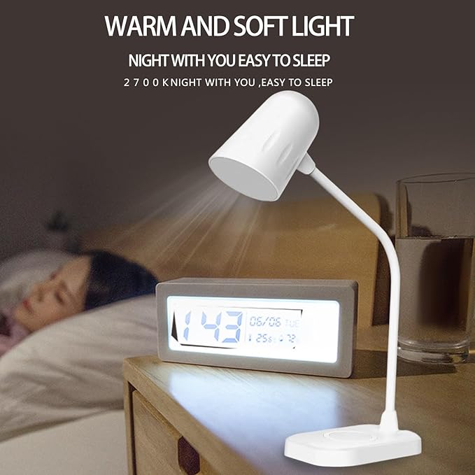 Led desk lamp with wireless charger, Bluetooth Speaker, Dimmable Table Lamp with 3 Lighting Mode, Touch Control, USB Charging Port Desk Light for Home Office Dorm Reading Work Study ( Color : Black )