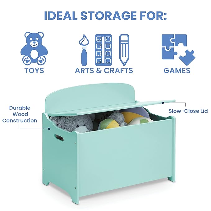 Delta Children MySize Deluxe Toy Box, Mint