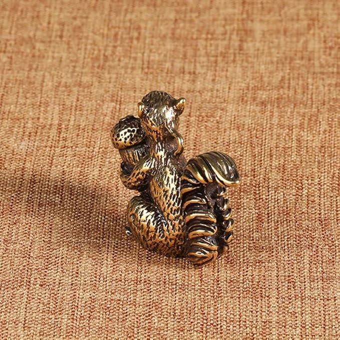 Vintage Solid Brass Squirrel Figurine - Adorable Desk Decor for Collectors - Perfect Home or Office Accent(Squirrel)