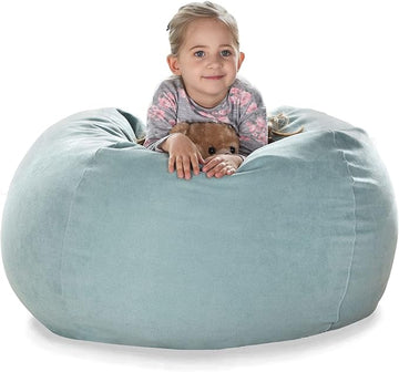 YuppieLife Stuffed Animals Bean Bag Chair Cover Candy-Colored Bean Bag（Just Cover, No Filling）/Extra Large Stuff 'n Sit Organization/Toy Storage Bag/Kids Toys Organizer（27'',Mint Green）