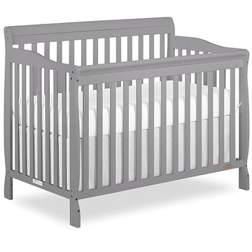 Dream On Me Ashton 4-In-1 Convertible Crib In Storm Grey, Greenguard Gold, JPMA Certified, Non-Toxic Finishes, Features 4 Mattress Height Settings, Made Of Solid Pinewood