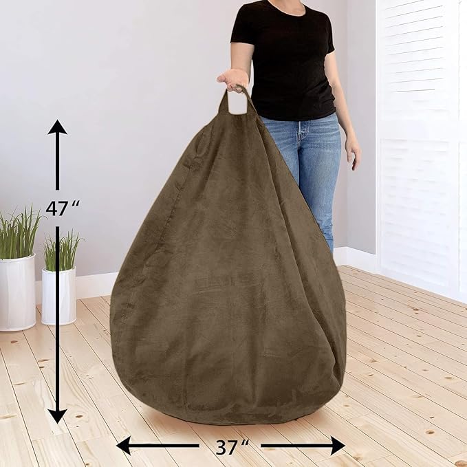 Bean Bag Stuffed Animal Storage Or Cover | No Filler | Extra Large | for Adults Or Kids | Double Stitched | Durable Zipper | Premium Microsuede