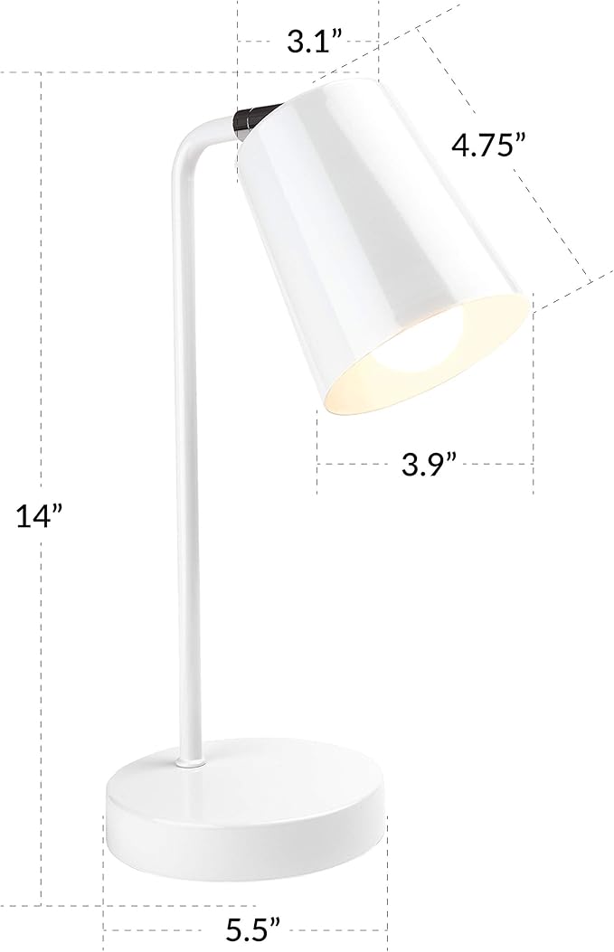 Newhouse Lighting NHDK-OS-WH Oslo Contemporary Desk Lamp with LED Bulb Included, White