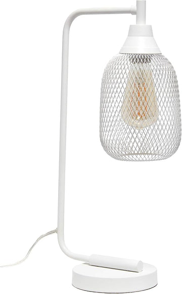 Elegant Designs LD1060-WHT Mesh Wire Table Lamp, Matte White