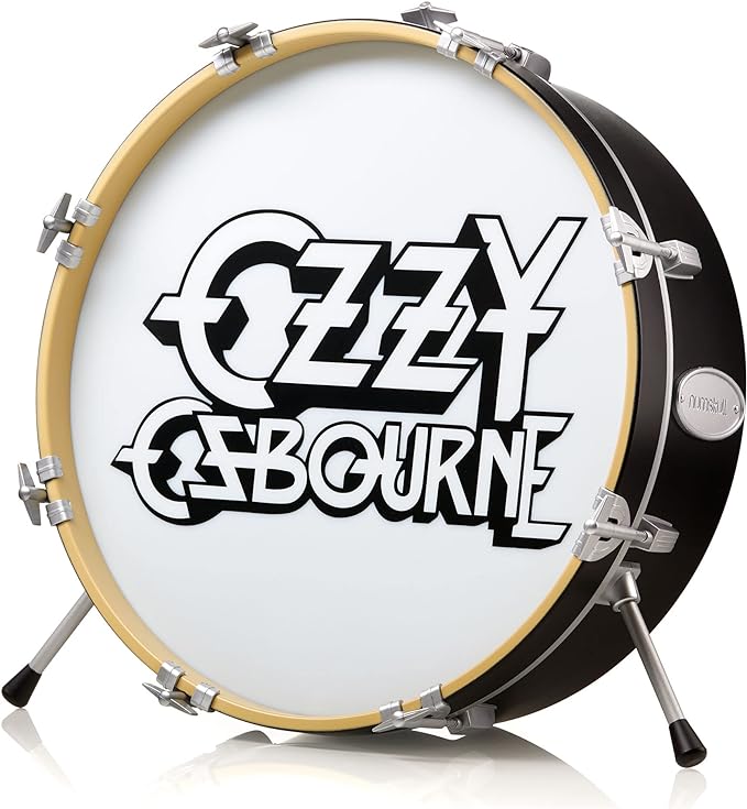 NUMSKULL Ozzy Osbourne Logo 3D Drum Lamp - Desk Lamp for Bedroom, Office, Home, Study, Work - Official Ozzy Osbourne Merchandise