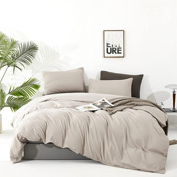 Beige Khaki Comforter Set Full Size Cream Khaki Comforter 3 Pieces Champagne Color Full Comforter Taupe Bedding Set Women Light Khaki Full Bed Comforter Set All Season Gift