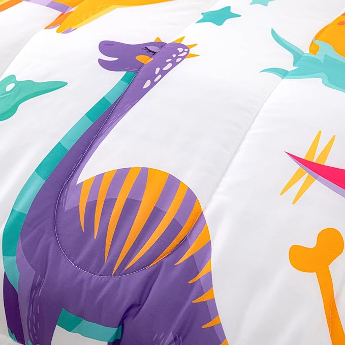 CVHOUSE Dinosaur Bedding Set,Dinosaur Comforter,Dinosaur Comforter Set Full,Microfiber Quilt Set with 1 Comforter and 2 Pillow Cases- 3 Piece