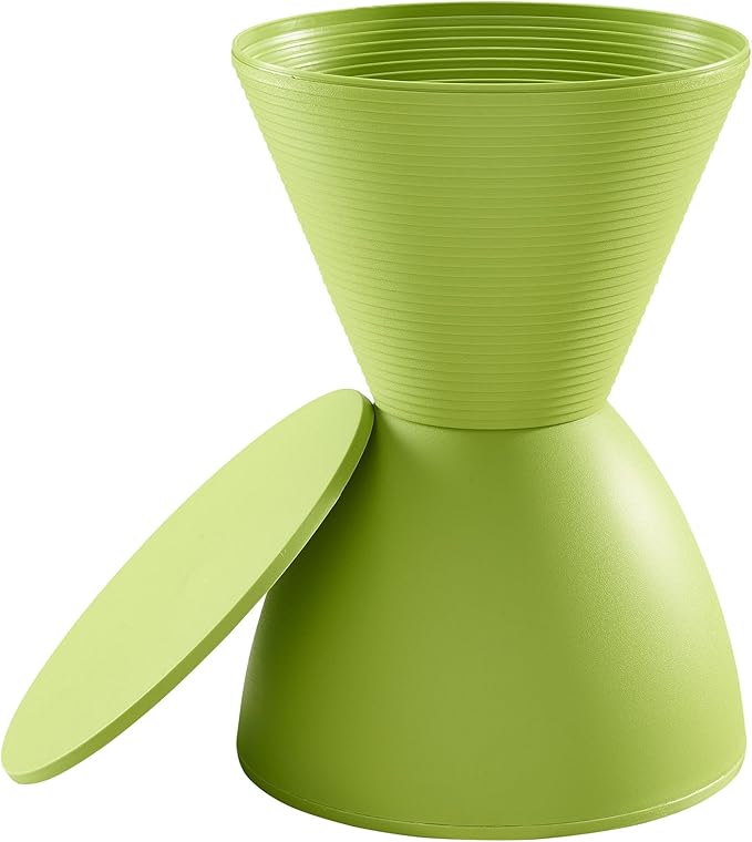 Modway Haste Contemporary Modern Hourglass Accent Stool in Green